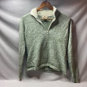 Woolrich 1/2 zip pull over green size medium